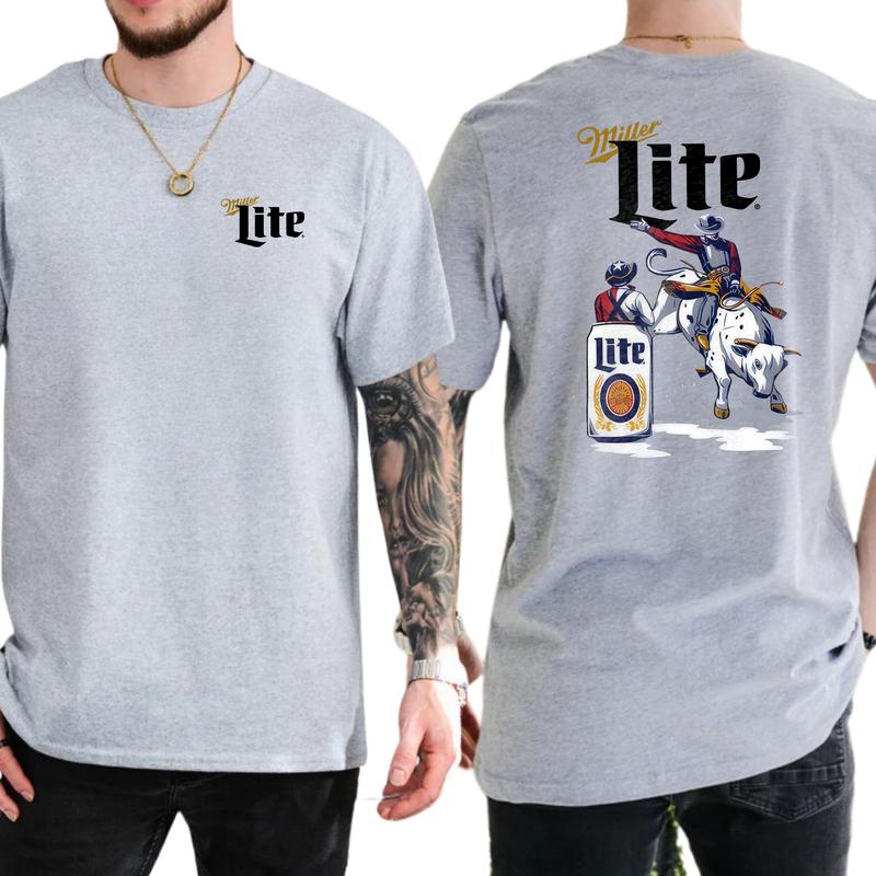 Mens Milller Litee Beer Rodeo T-shirt Fashion For Every Tshirt, Gift For Men, Love, Athletic, Casual Menswear, Classic Cotton Top, Soft Fabric Shorts