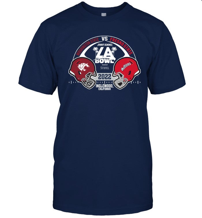 Fresno State Bulldogs vs. Washington State Cougars Blue 84 2022 Jimmy Kimmel LA Bowl Matchup Tee