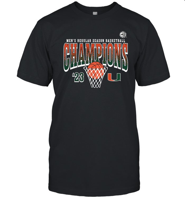 Miami Hurricanes 2023 ACC Men's Basketball Regular Season Champions T-Shirt