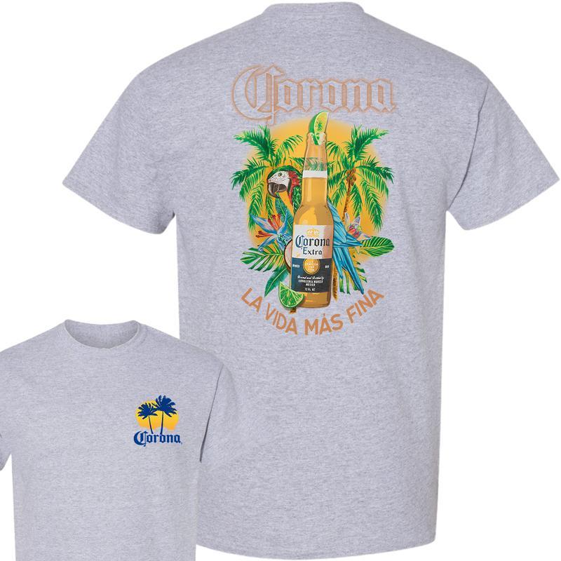Corona Extra Beer, Corona Extra Bottle 2 sides T-Shirt, For Men, For Women, Casual Graphic Round Neck T-shirt for Summer, Fashion Men's Top for Daily