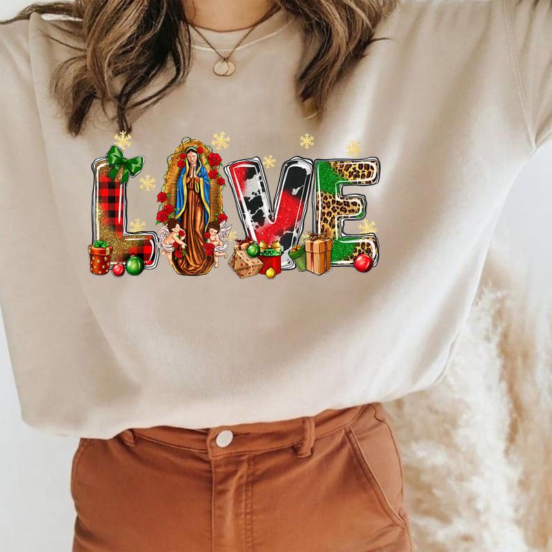 Christmas Lady Of Guadalupe Latina Mexican Virgin Mary Gifts T-Shirt