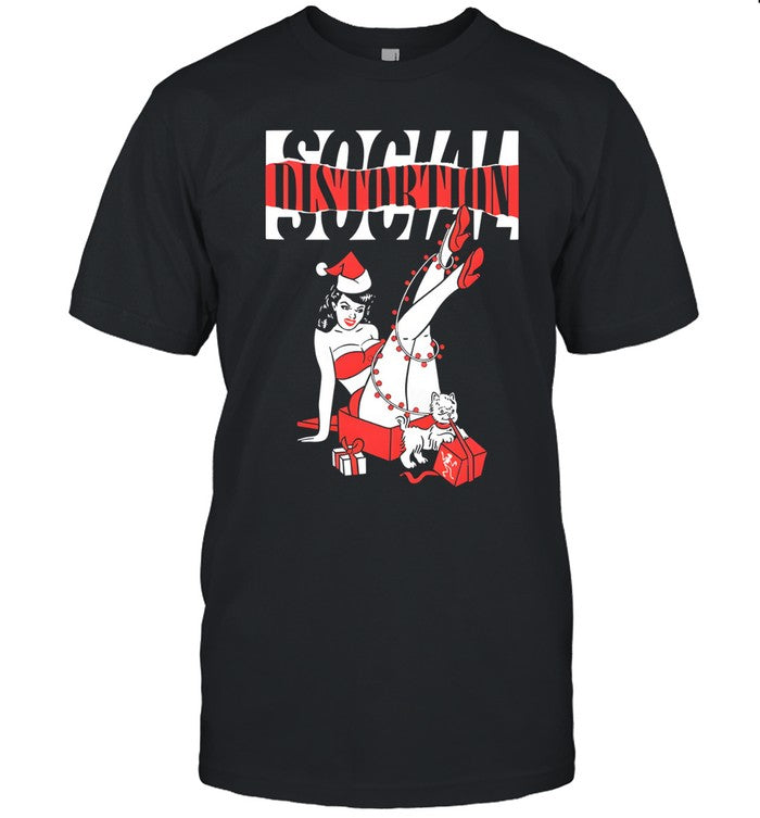 Social distortion torn logo holiday pinup shirt