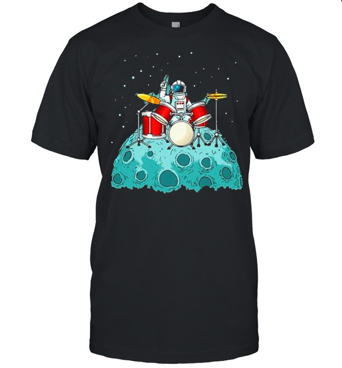 Astronaut Man Playing Drum On The Moon shirt_1