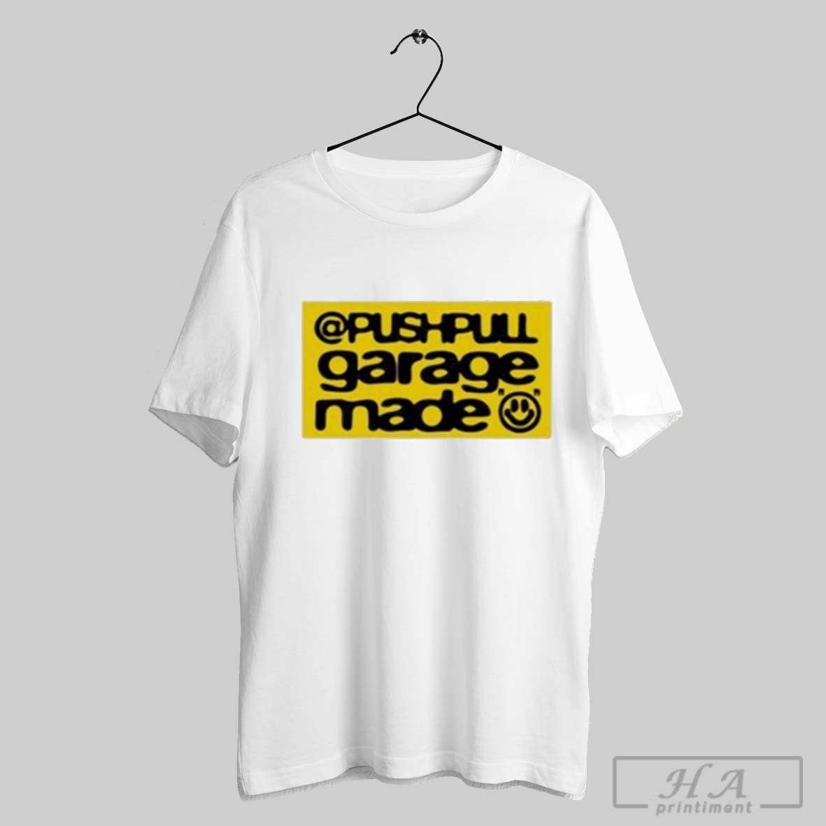 Push Pull Garage Made White Patch Logo Shirt
