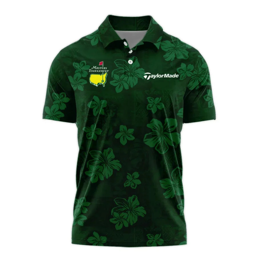 Hawaiian Tribal Elements And Hibiscus Flowers Patchwork Golf Masters Tournament Taylor Made Polo Shi