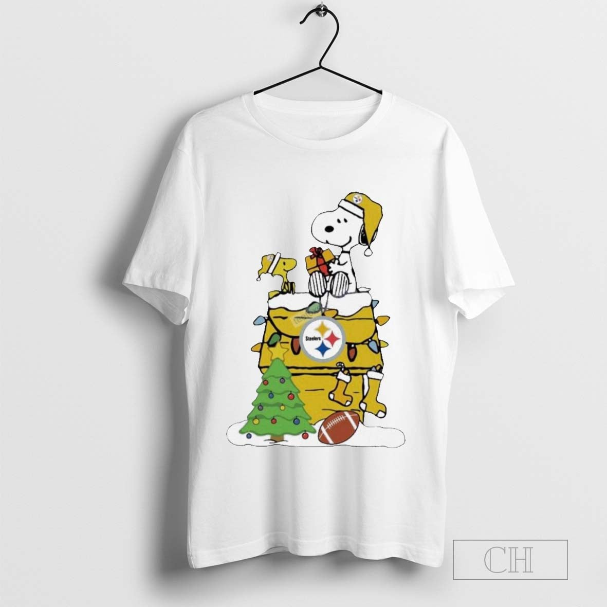 Snoopy Woodstock Pittsburgh Steelers Christmas T-Shirt