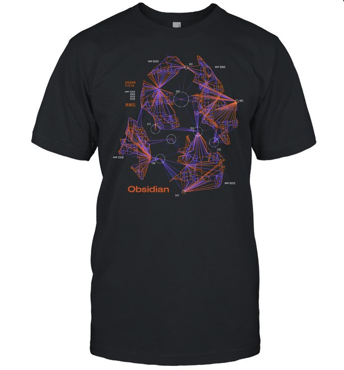 Men Obsidian Fractal Black T-Shirt