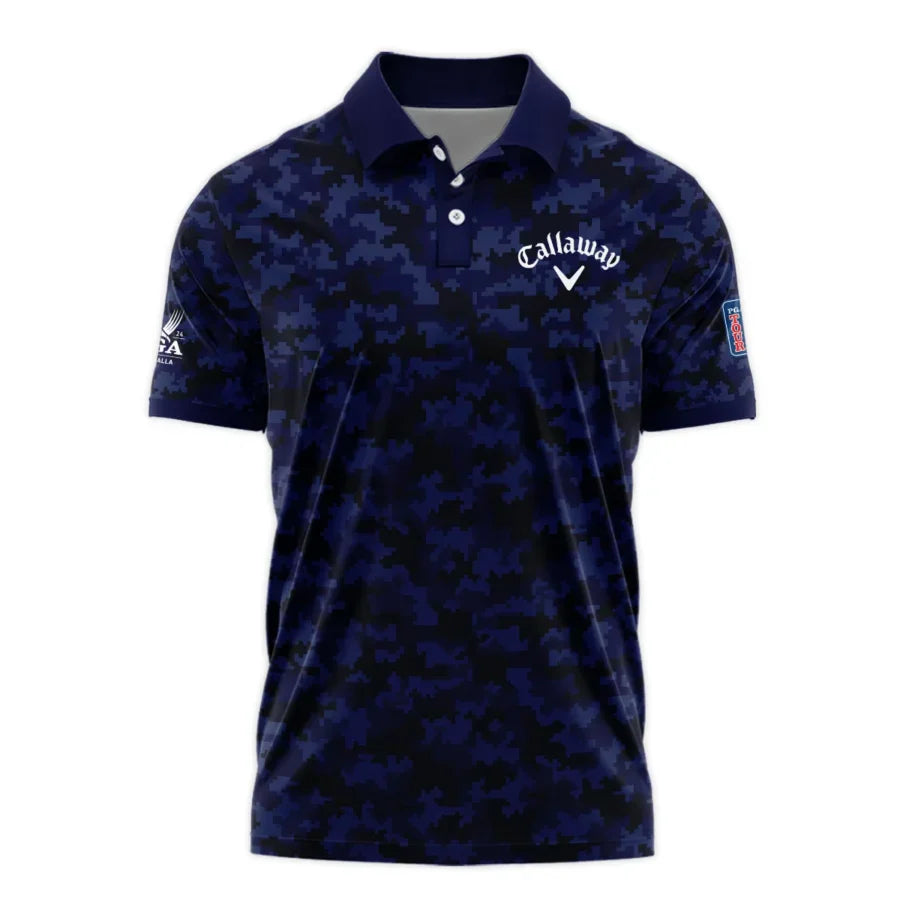 Golf 2024 PGA Championship Callaway Polo Shirt Blue Camouflage Pattern Sport All Over Print Polo Shi