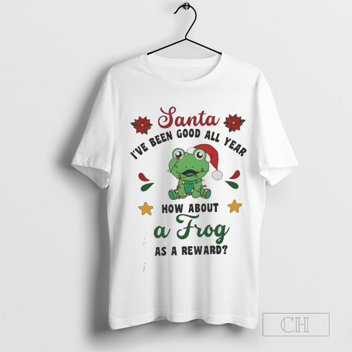Santa I’ve been good all year how about a frog as a reward Christmas light shirt