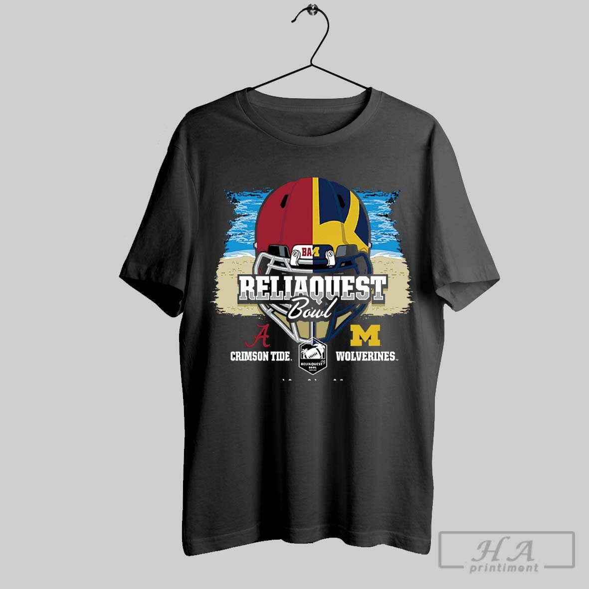 Reliaquest Bowl Alabama Crimson Tide Head To Head Michigan Wolverines 31 Dec 2024 Helmet Ornament Shirt