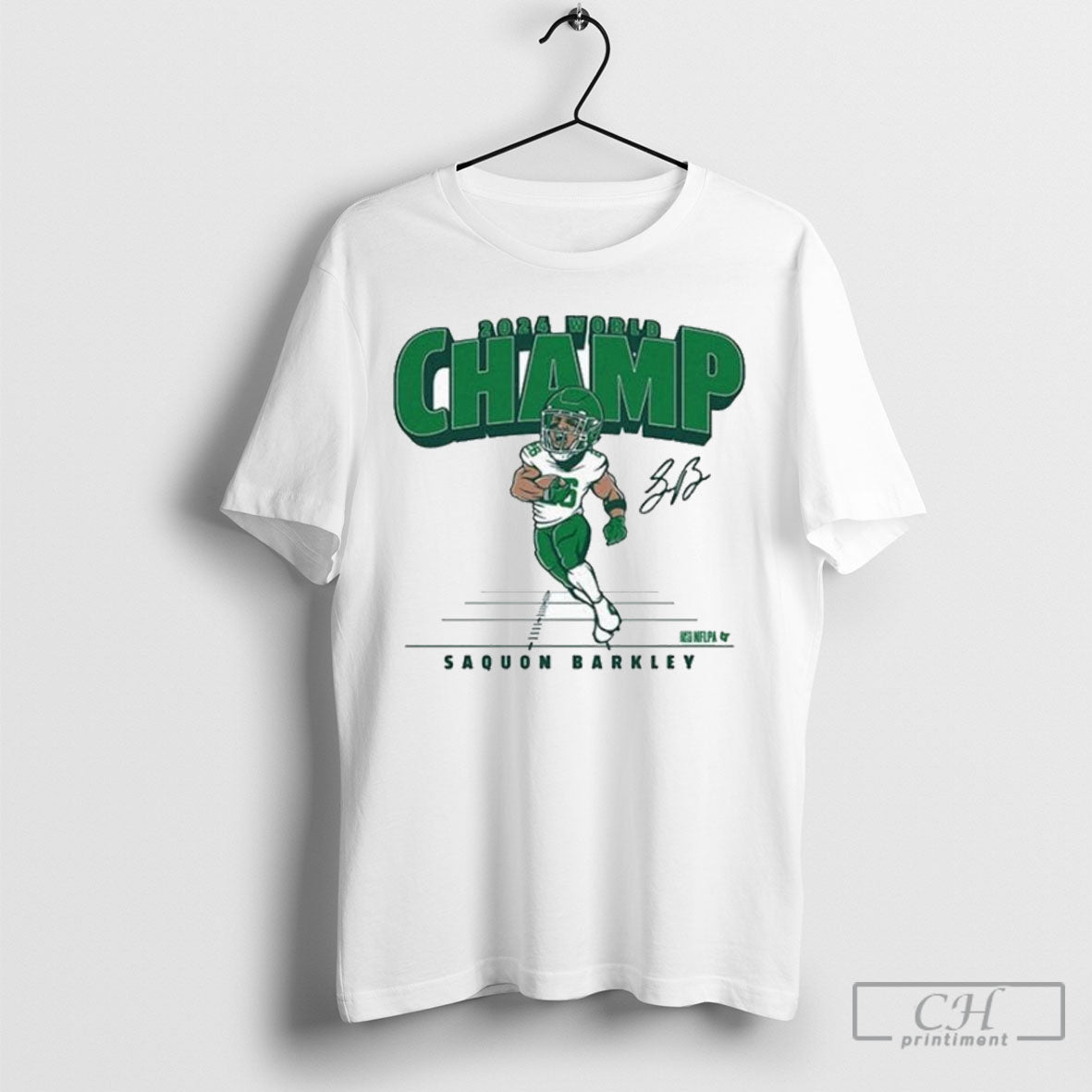 Saquon Barkley 2024 World Champ Caricature Philadelphia Eagles Philly T Shirt