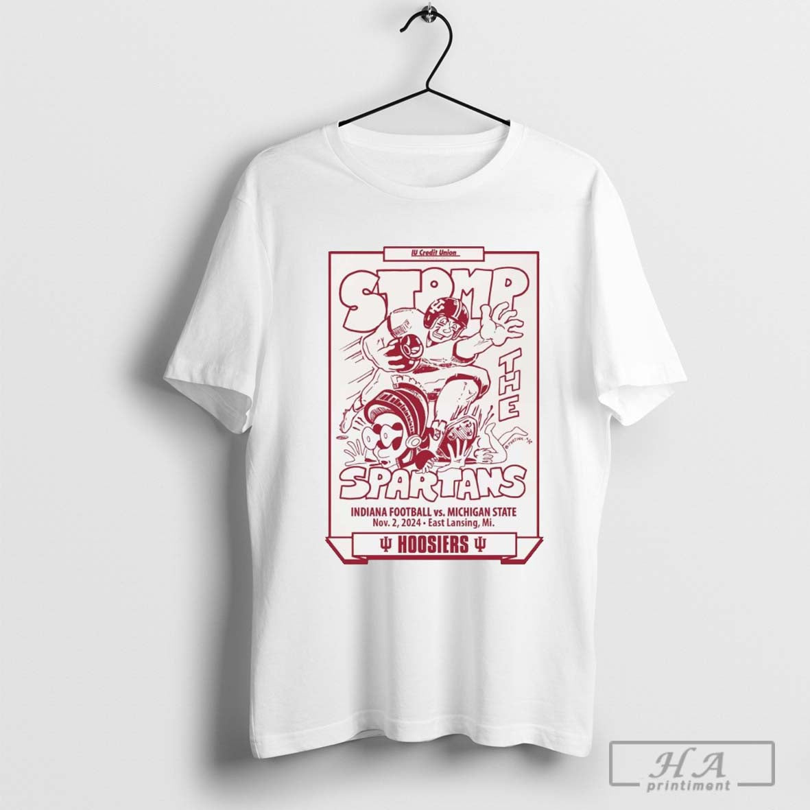 Stomp The Spartans Indiana Hoosiers vs. Michigan State Spartans Nov 2 2024 T-shirt