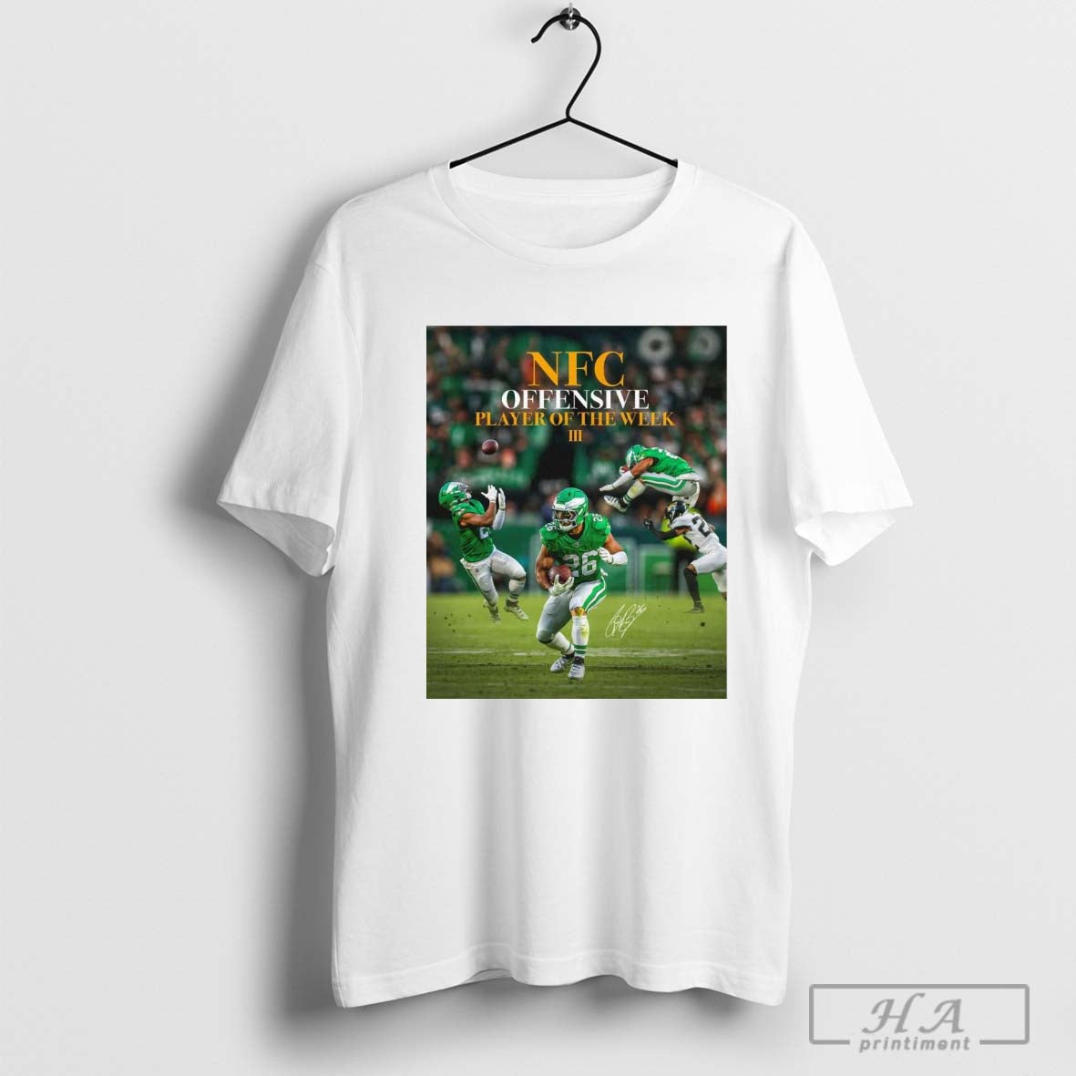 Saquon Barkley NFC Offensive Player of the Week for the third time this season Signature T-shirts