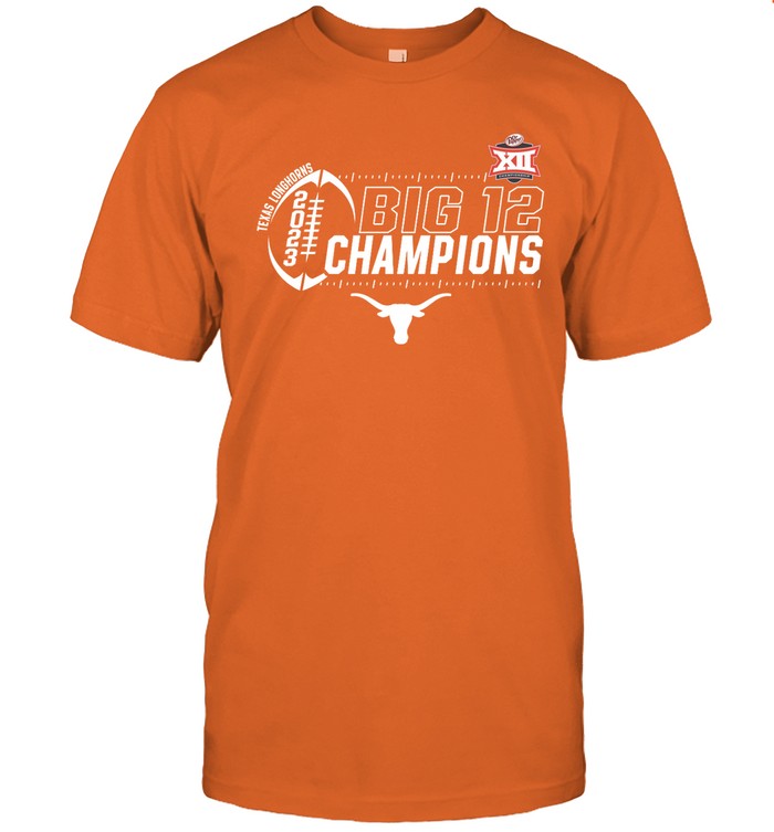 New Texas Longhorns 2023 Big 12 Football Champions T-Shirt_1