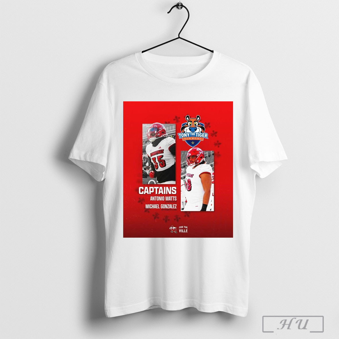 Poster Sun Bowl Football Louisville Cardinals Captains Antonio Watts Michael Gonzalez Offensive Line T Shirt