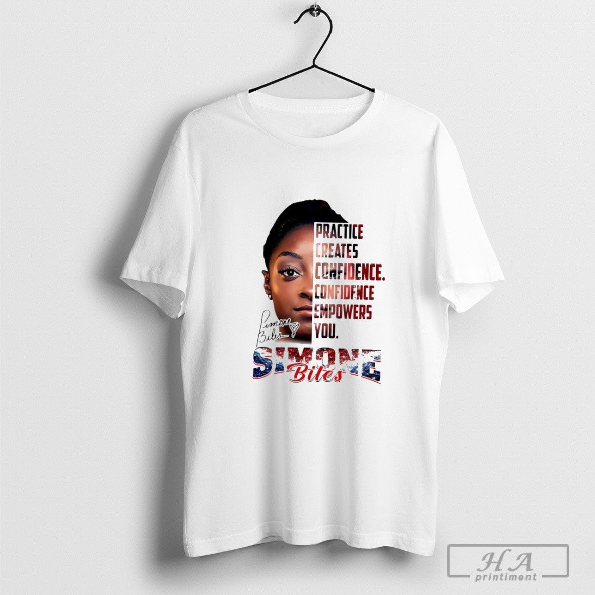 Simone Biles practice creates confidence empowers you signature shirt