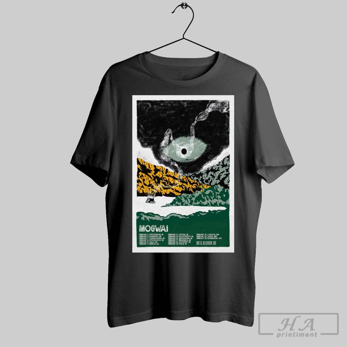 Poster Mogwai World Tour Uk 2025 Feb 4 Amsterdam Nl Feb 6 Hamburg De T Shirt