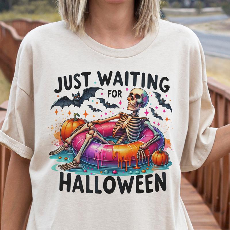 Summerween Skull Tees Summer Vibes Watercolor Ice Cream Skull Tshirt I'm Freakin Melting Skull Tee Living the Dream Skeleton Tshirt Beach Skull T-Shi