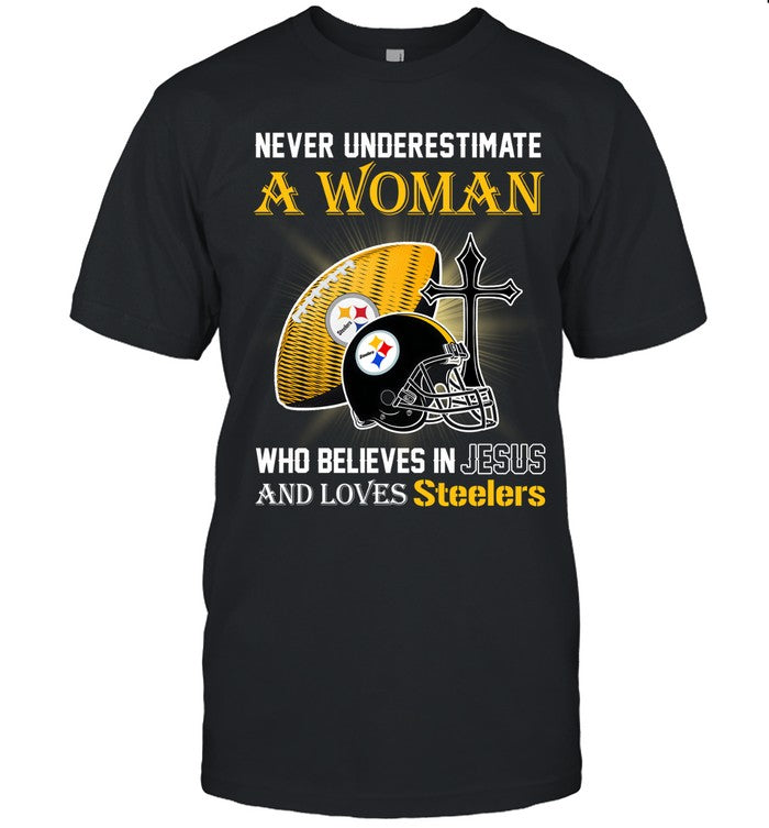 Never Underestimate A Woman Who Believes In Jesus And Loves Steelers_4