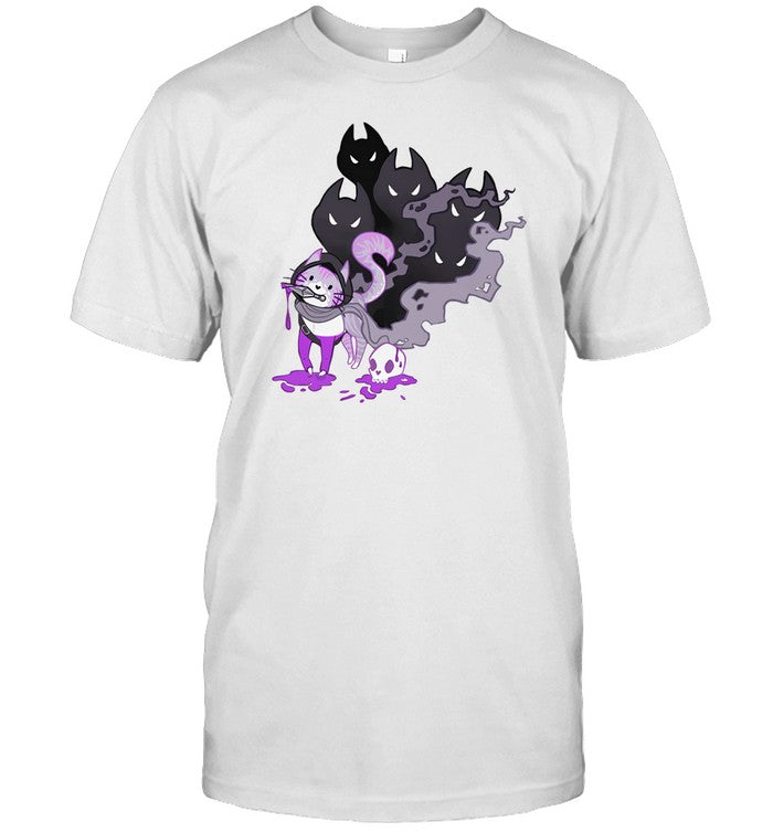 Evocaitart Asexual Pride Cat Tee