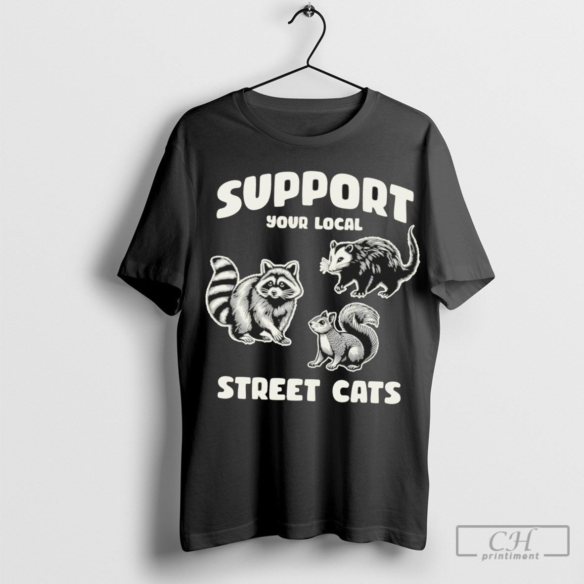 Raccoon Opossum And Squirrel Support Your Local Street Cats Shirt