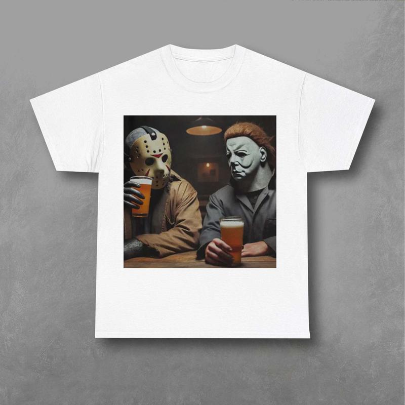 Jason Voorhees and Michael Myers Shirt, A Nightmare on Elm Street Shirt, Friday the 13th Sweatshirt, Halloween Sweatshirt Classic Fabric Prints