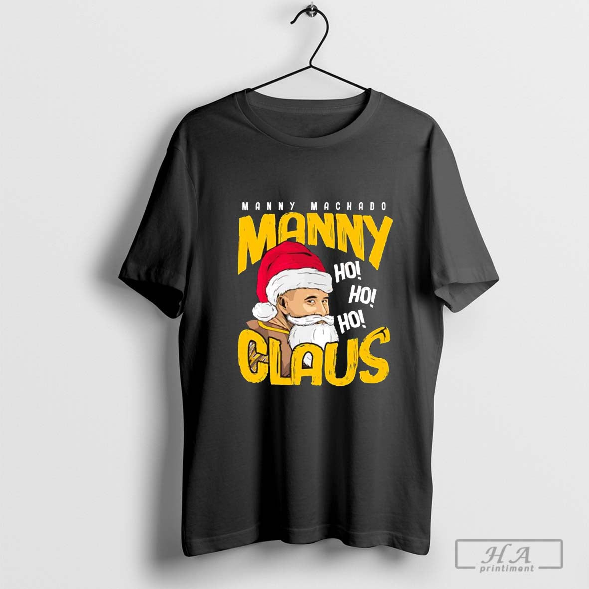 Santa Manny Machado Manny Claus Ho Ho Ho Christmas T-shirt