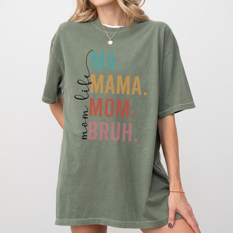 Ma Mama Mom Bruh Shirt, Best Mother's Day Gift, Mom Shirt, Retro Mama Shirt, Gift For Mama T Shirt, Mom Life T Shirt For Women, Best Mom Gift for Her, Mothers Day Gift, Birthday Gifts for Mom, Gift for New Mom, From Daughter Son, Women Top Breathable