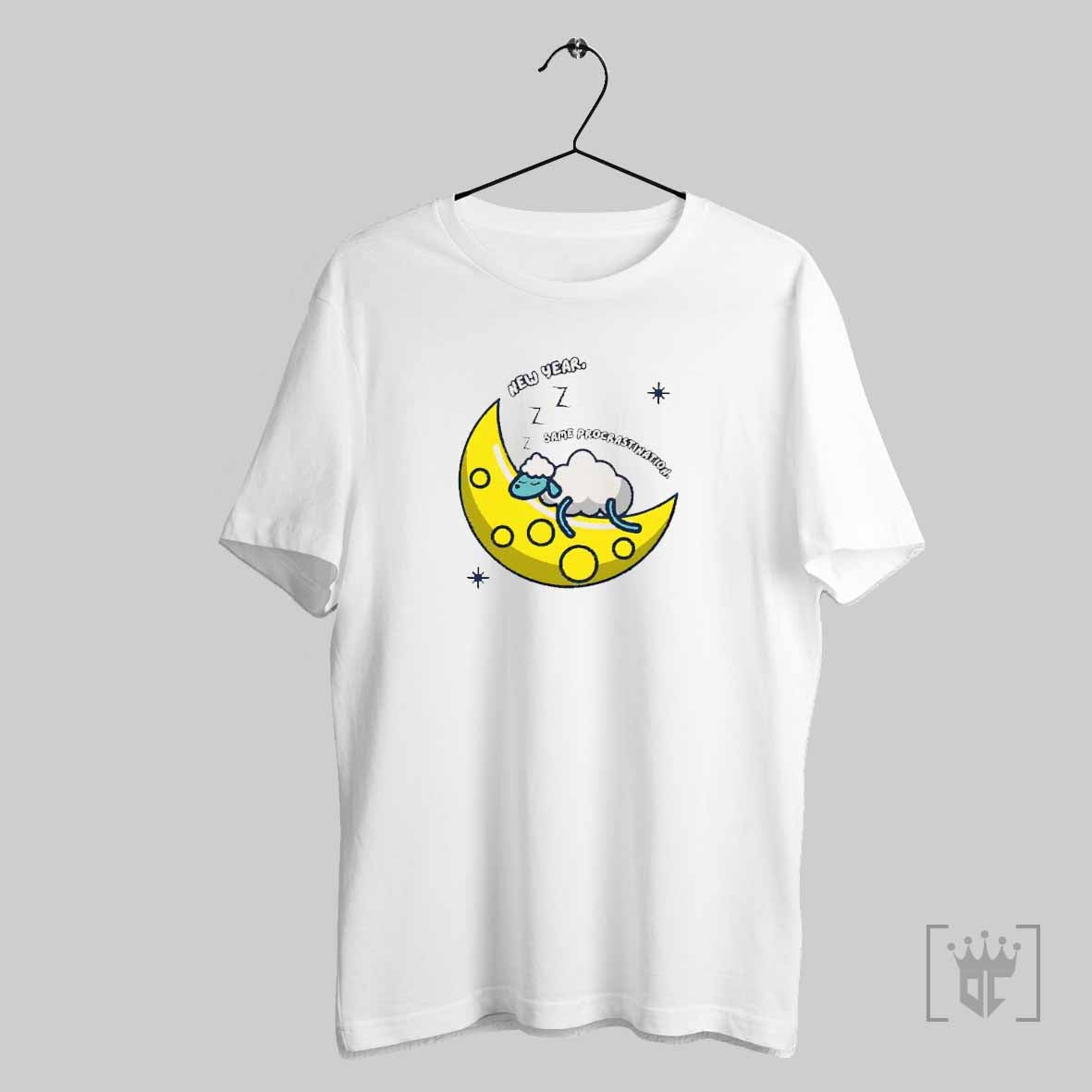 Sheep Napping On Moon New Year Same Procrastination T Shirt