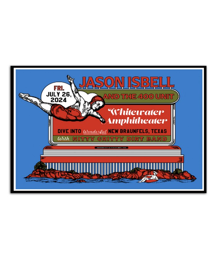 Jason Isbell And The 400 Unit Jul 26 2024 Whitewater Amphitheater New Braunfels TX Poster