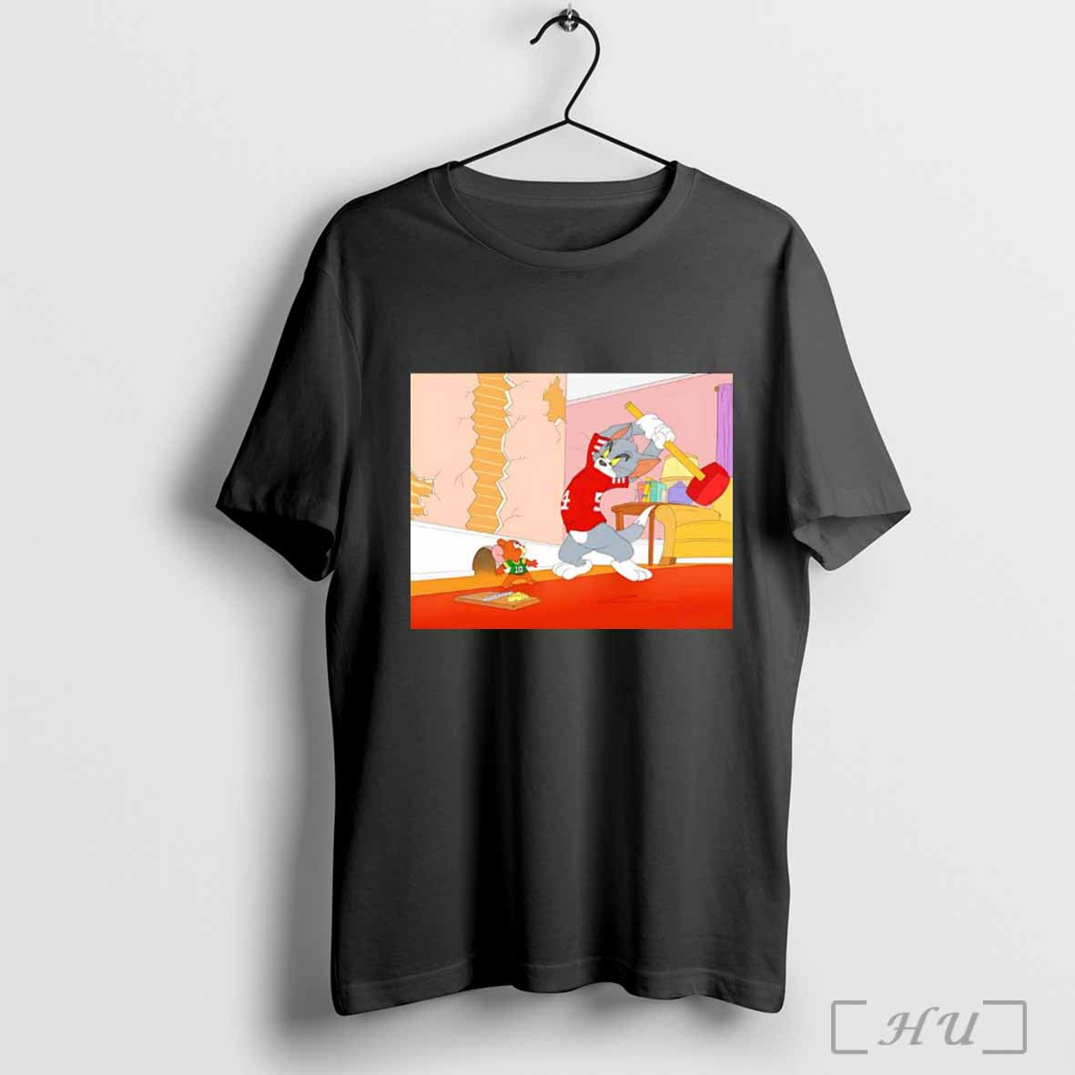 San Francisco 49ers vs Green Bay Packers Tom and Jerry cartoon T-shirt