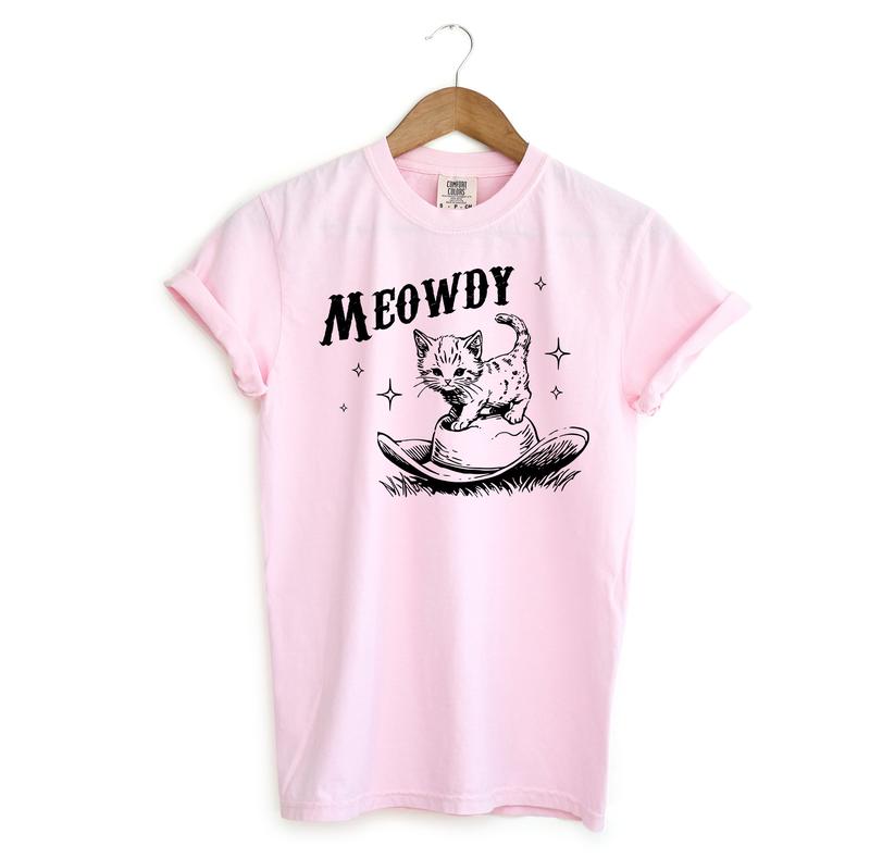 Cute Meowdy Cowboy Shirt, Cute Comfort Colors Shirts