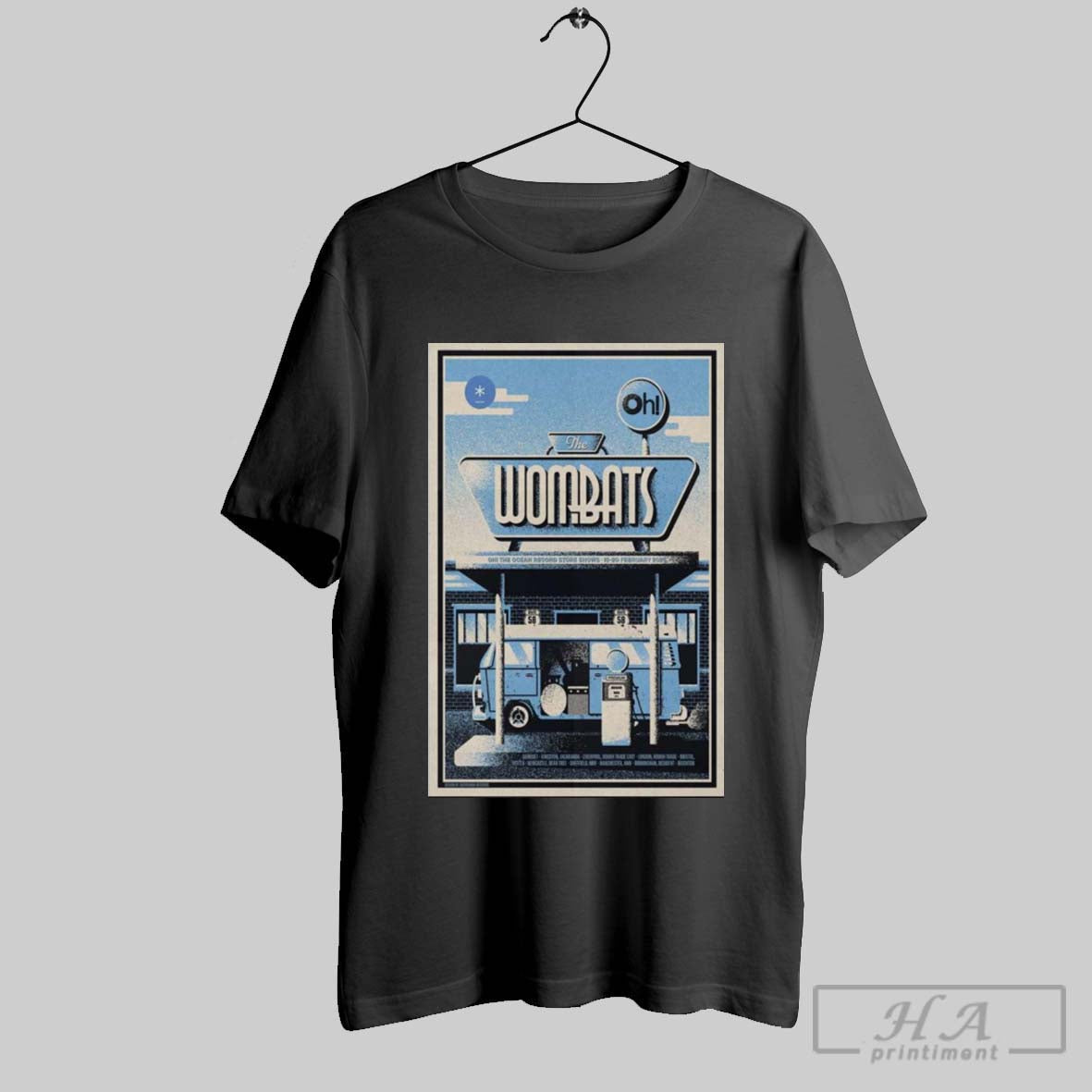 Poster The Wombats Tour February 18 20 2025 At Earth In London Uk T Shirt