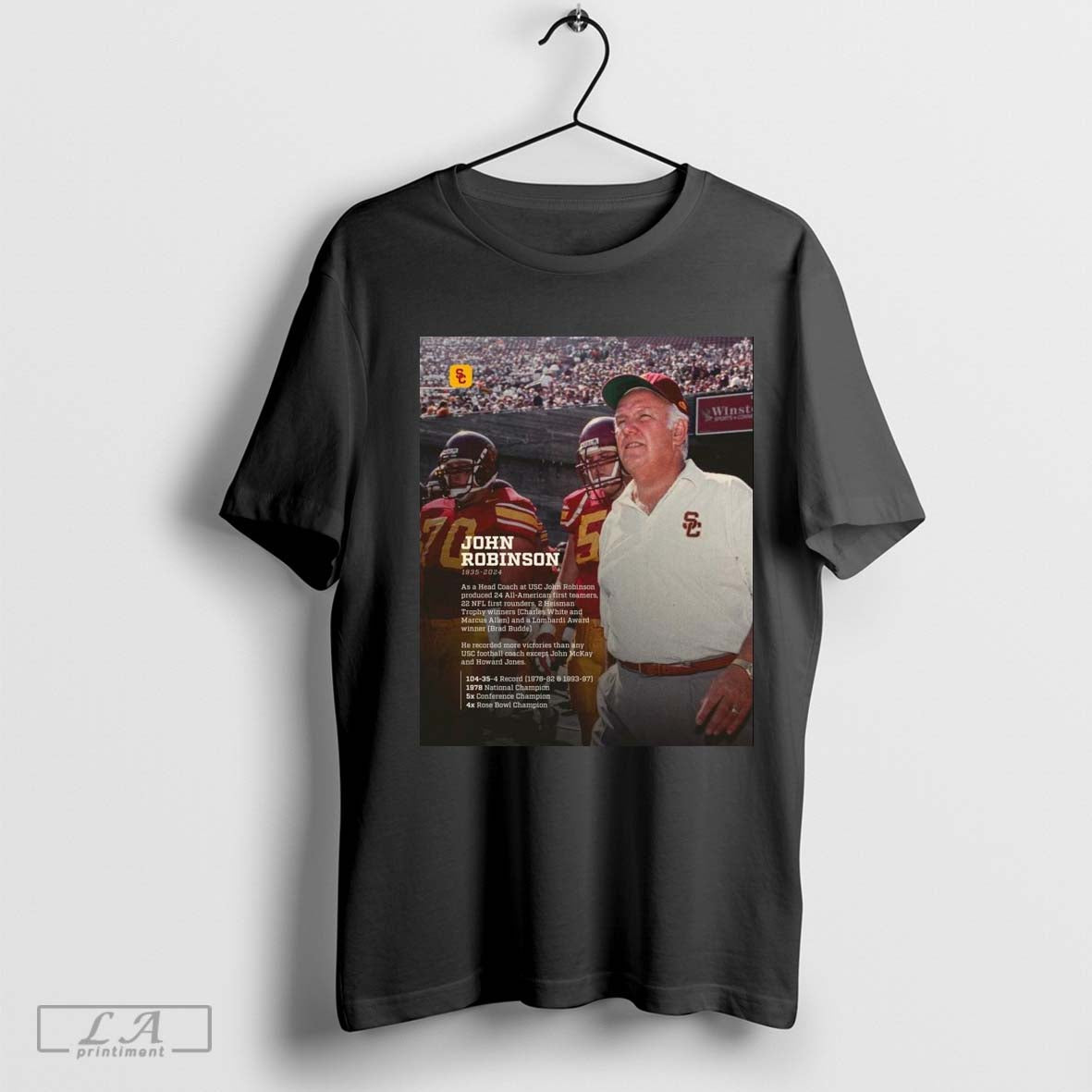 Rip Coach John Robinson Fight On Forever 1935-2024 Biography t-shirt