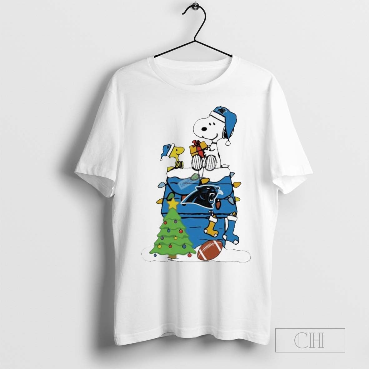 Snoopy Woodstock Carolina Panthers Christmas T-Shirt
