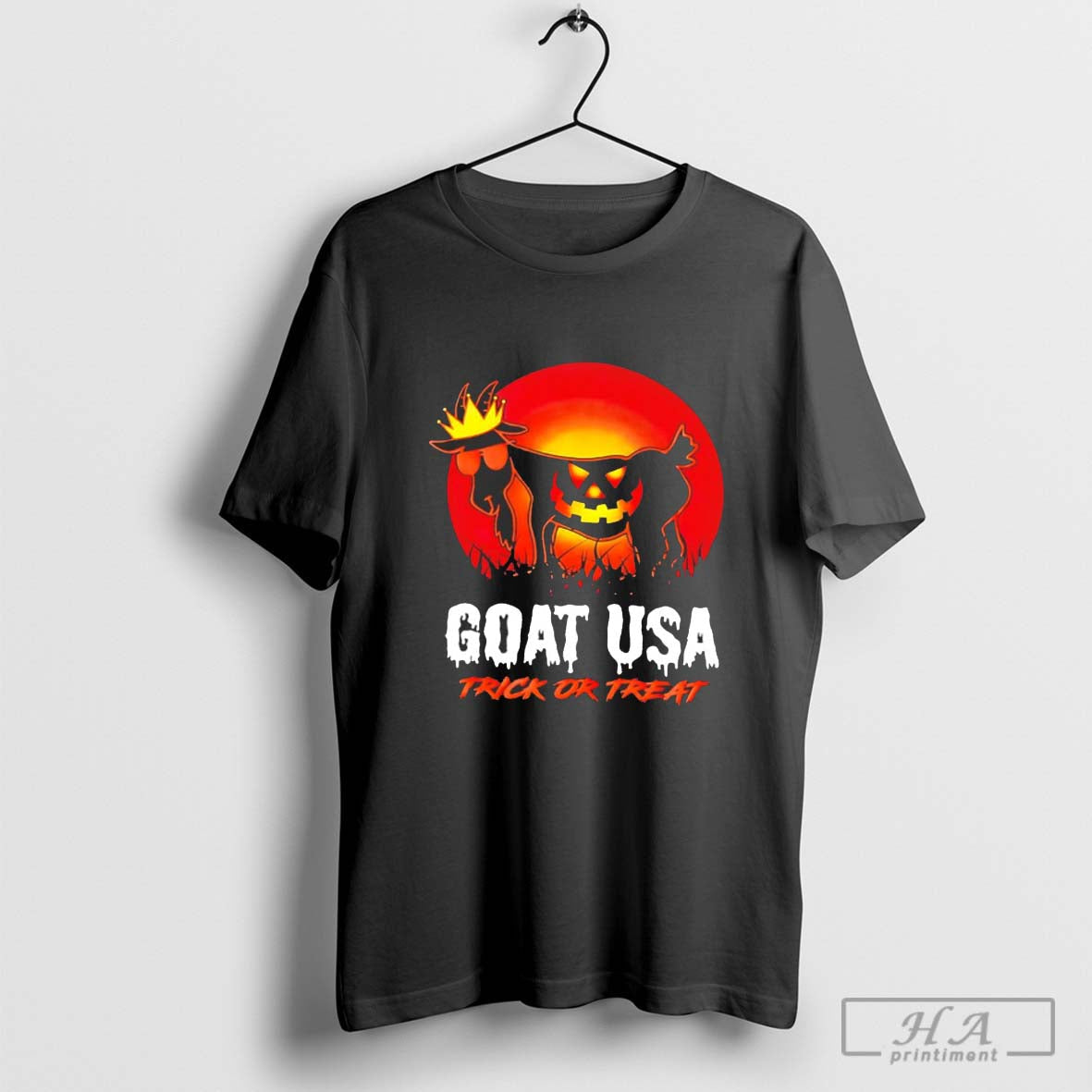 Pumpkin Goat Usa Trick or Treat Halloween Shirt