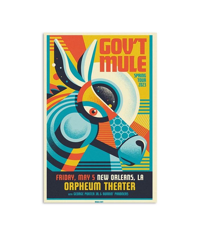 Govt Mule 2023, May 5th, Spring Tour 2023, Orpheum Theater, New Orleans LA Poster