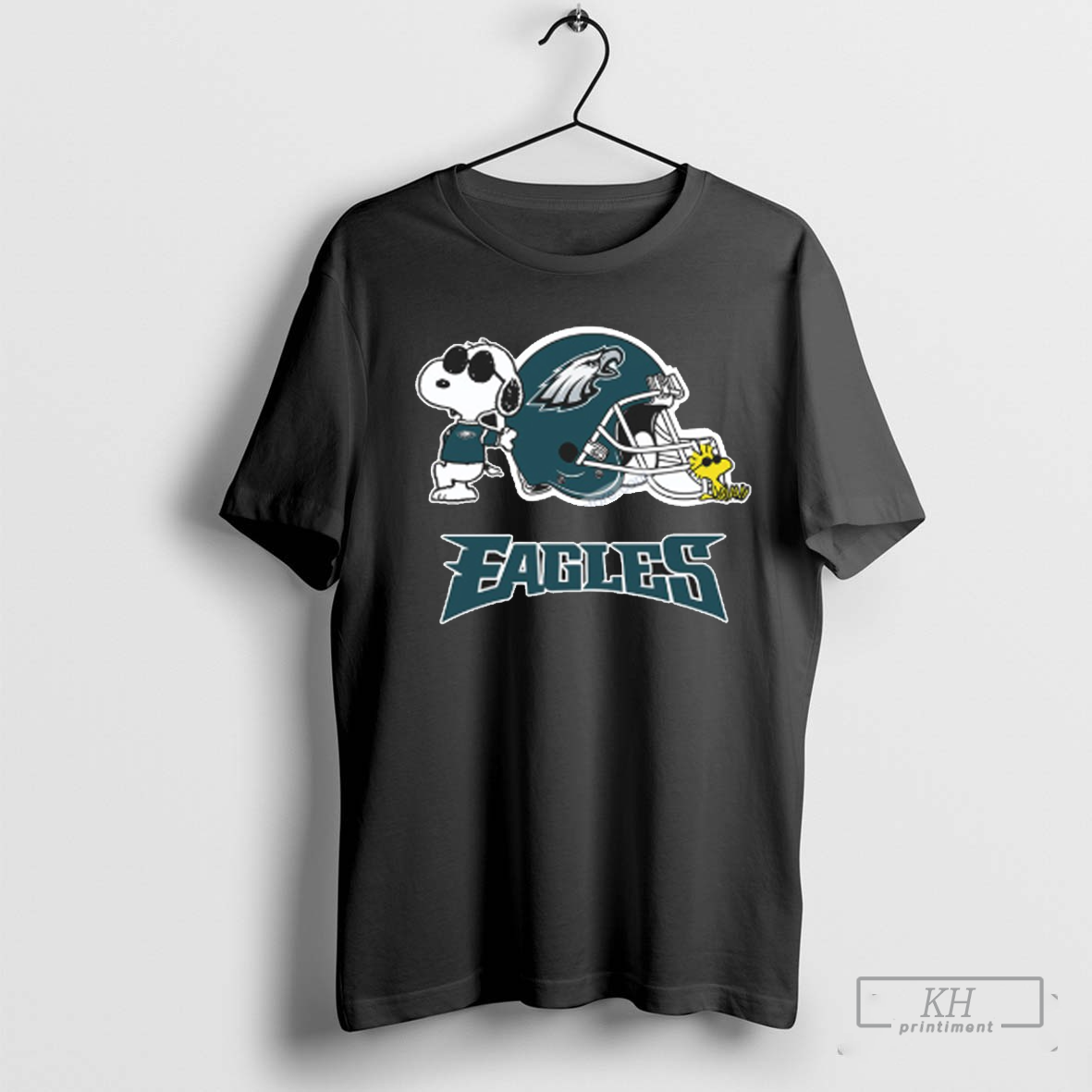 Snoopy Woodstock Philadelphia Eagles Helmet T-Shirt