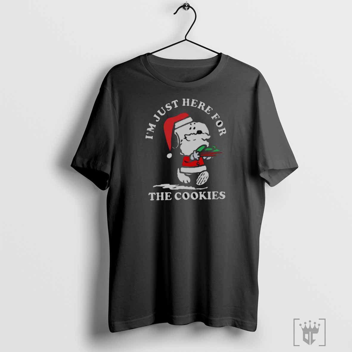 Snoopy Santa I’m Just Here For The Cookies Christmas Shirt