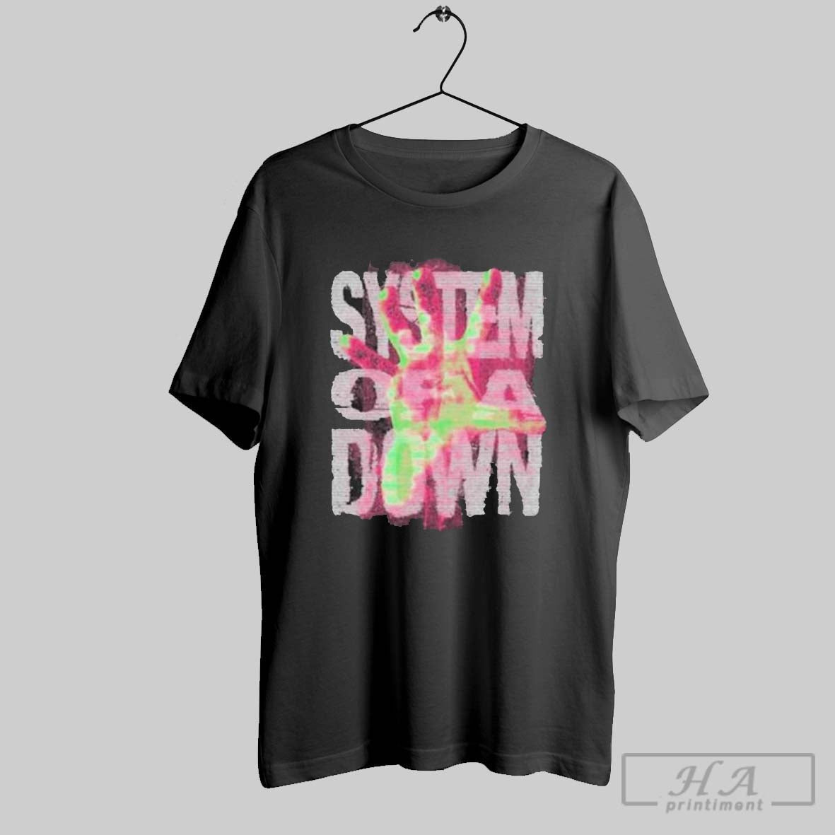 System Of A Down Neon Hand Shirt