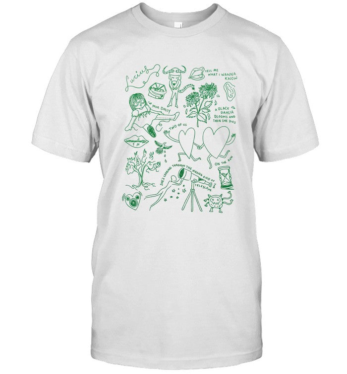 Lucius Lyric Illustrations T-Shirt White Limited Edition