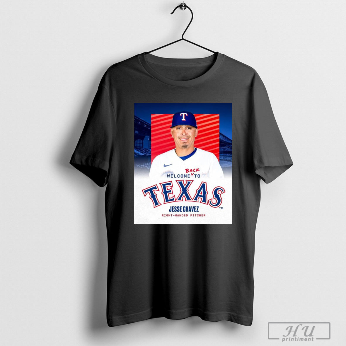 Poster Welcome Back To Texas Rangers Jesse Chavez Right Handed Pitcher T Shirt Hoodied Sweatshirt