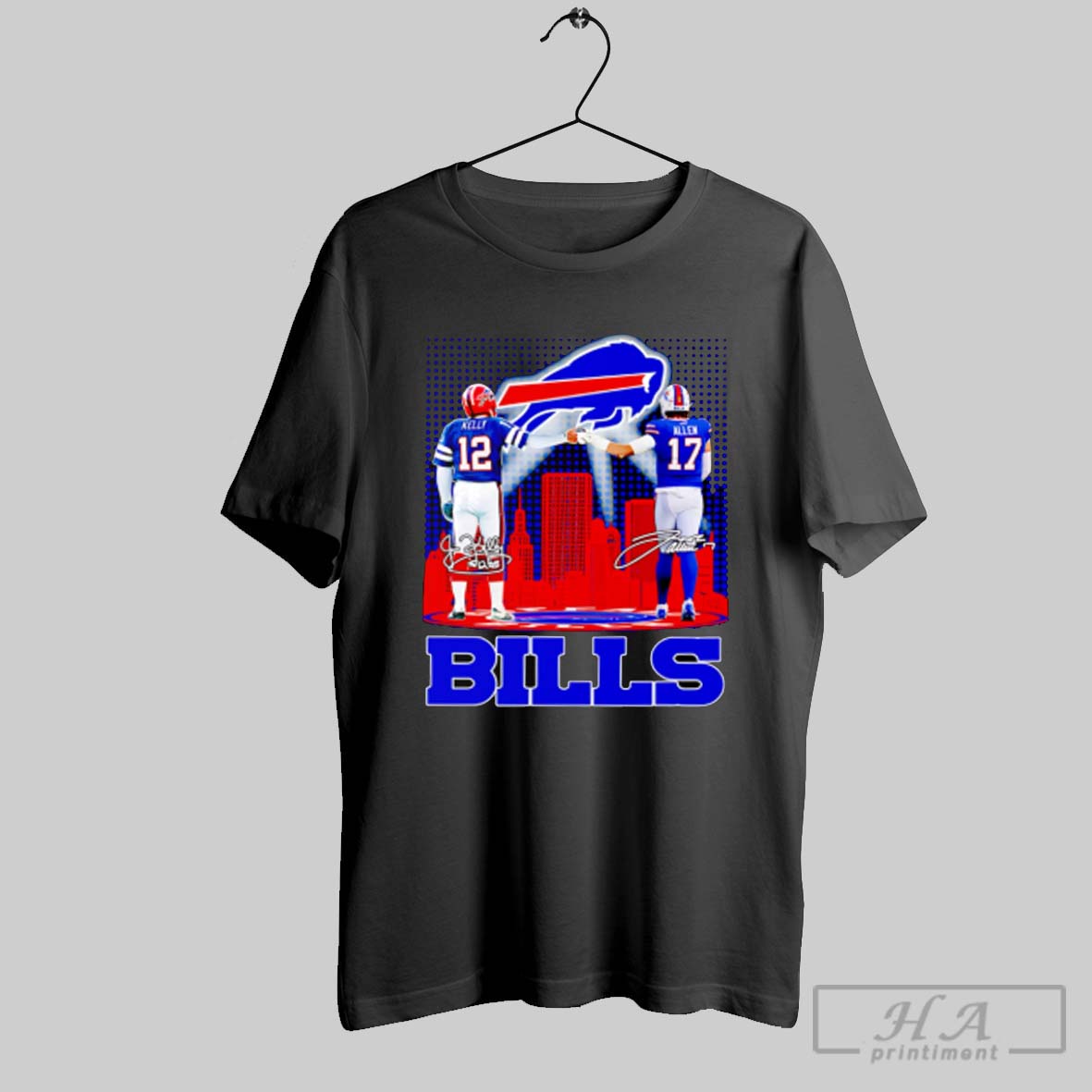 Skyline Jim Kelly And Josh Allen Buffalo Bills Signatures Shirt