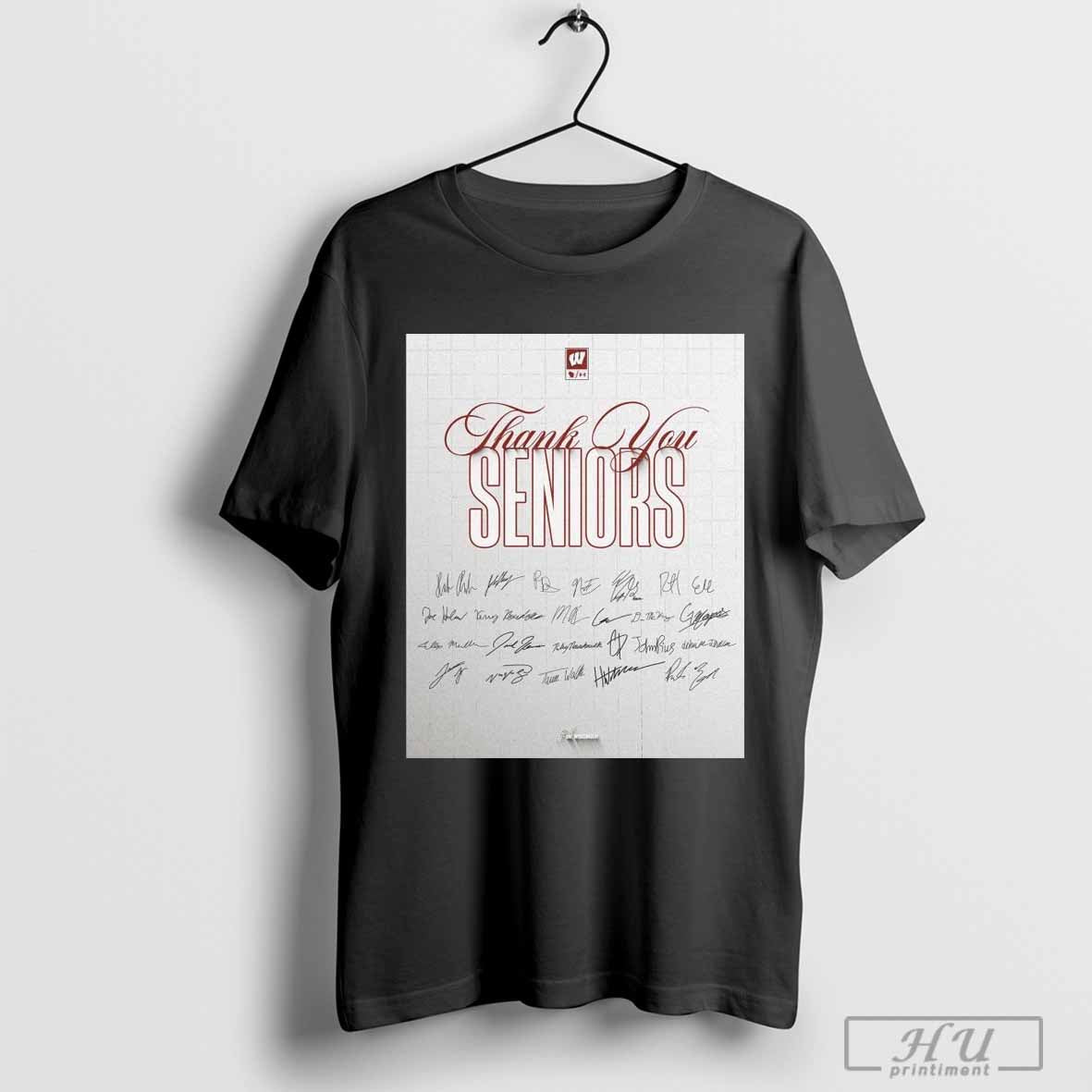 Poster Wisconsin Badgers Tanks You Seniors Players Signatures t-shirt