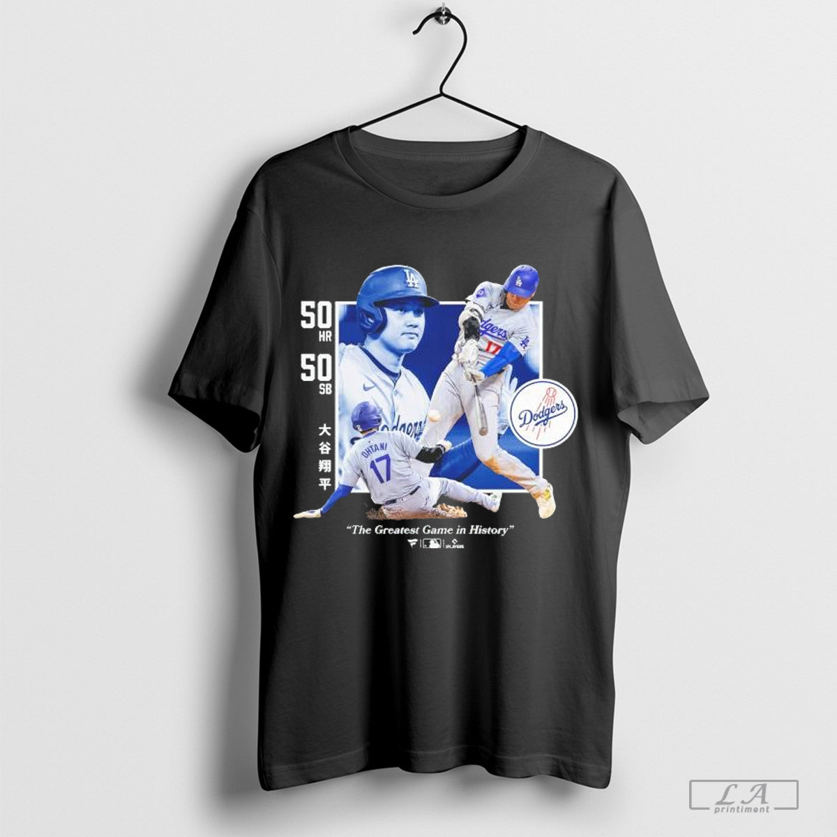 Shohei Ohtani Los Angeles Dodgers Greatest Game 50 Hr 50 SB T-Shirt