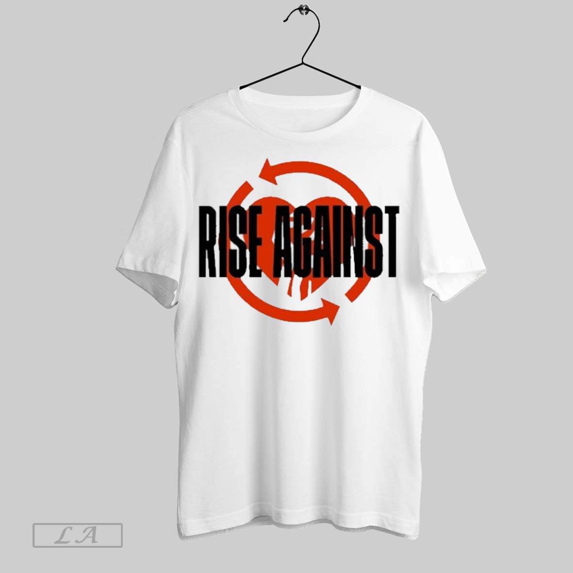 Rise Against Red Heartfist Label Pullover T Shirts