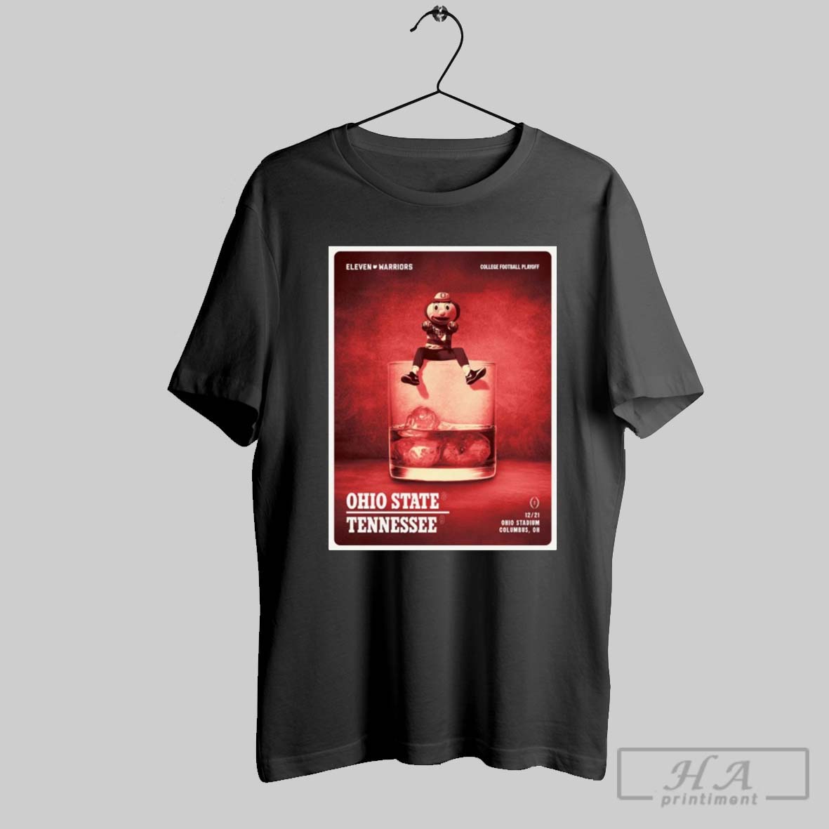 Poster Eleven Warriors Ohio State Buckeyes Vs Tennessee Vols College Football Playoff 12 21 2024 Ohio Stadium Columbus Oh T Shirt