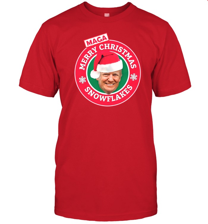 Shirt Donald Trump Maga Merry Christmas Snowflakes
