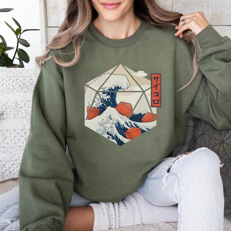 Great Wave of Dice Shirt d20 shirt dungeons and dragons dice dnd dnd tshirt