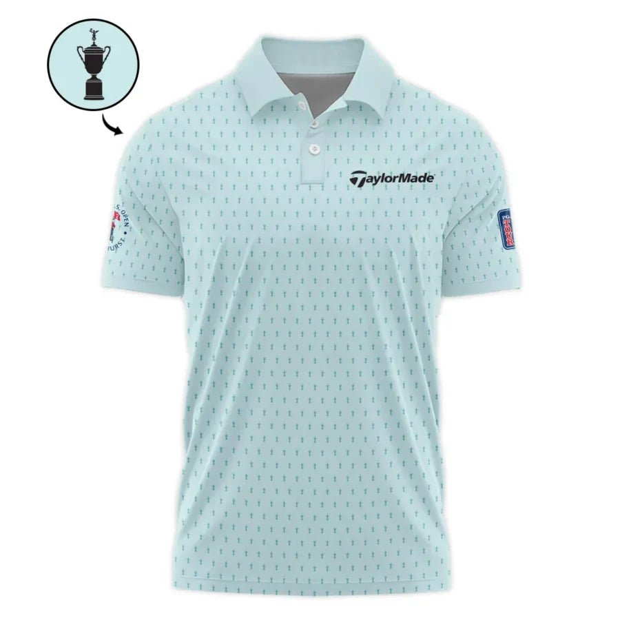 Sports 124th U.S. Open Taylor Made Pinehurst Polo Shirt Cup Pattern Pastel Green All Over Print Polo